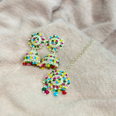 Multi Colour Earrings/Tikka Set